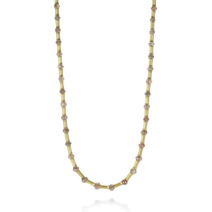 Brown Diamond and Tube Bead Necklace Barbara Heinrich Necklaces
