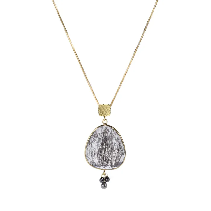 Diamond and Tourmalated Quartz Necklace Barbara Heinrich Necklaces Diamond and Tourmalated Quartz Necklace Barbara Heinrich Necklaces