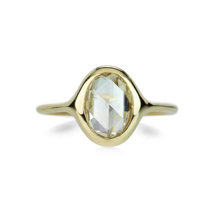 Diana Mitchell Rings 18k Oval Rose Cut Diamond Ring Diana Mitchell Rings 18k Oval Rose Cut Diamond Ring