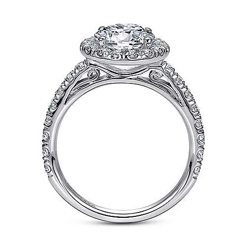 Earrings Gabriel Co 14kt White Gold Diamond Halo Semi Mount