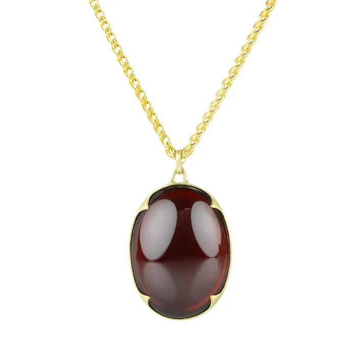 Gabriella Kiss Necklaces Oval Almandine Garnet Pendant Necklace