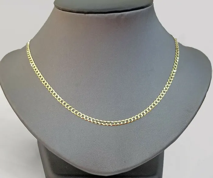 Gold and Diamond Necklaces 14KT SOLID Yellow Gold 3mm Cuban Curb Link chain Necklace 1826 Men Women Real Gold and Diamond Necklaces 14KT SOLID Yellow Gold 3mm Cuban Curb Link chain Necklace 1826 Men Women Real