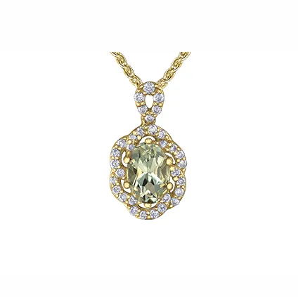 Independent Jewellers Necklaces 10kt Yellow Gold 021cttw Diamond and Green Amethyst Pendant Independent Jewellers Necklaces 10kt Yellow Gold 021cttw Diamond and Green Amethyst Pendant