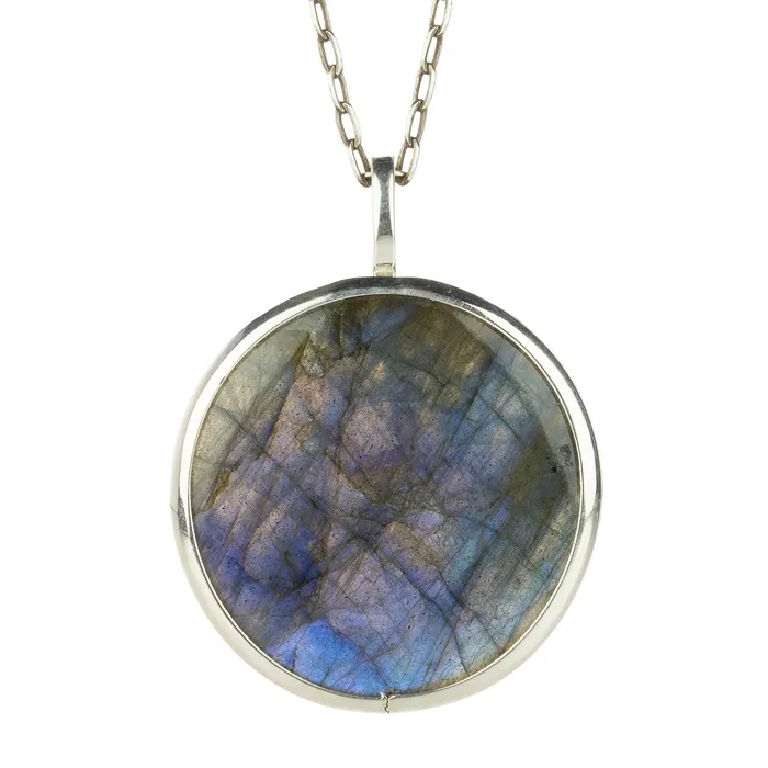 Joseph Brooks Necklaces Round Labradorite Pendant Necklace