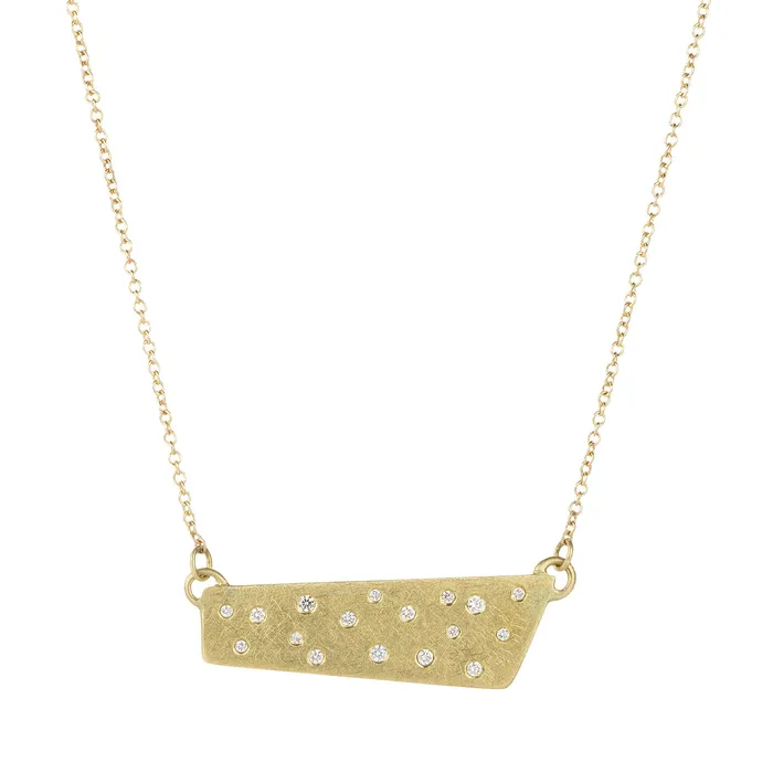 Kate Maller Necklaces Scattered Diamond Pendant Necklace