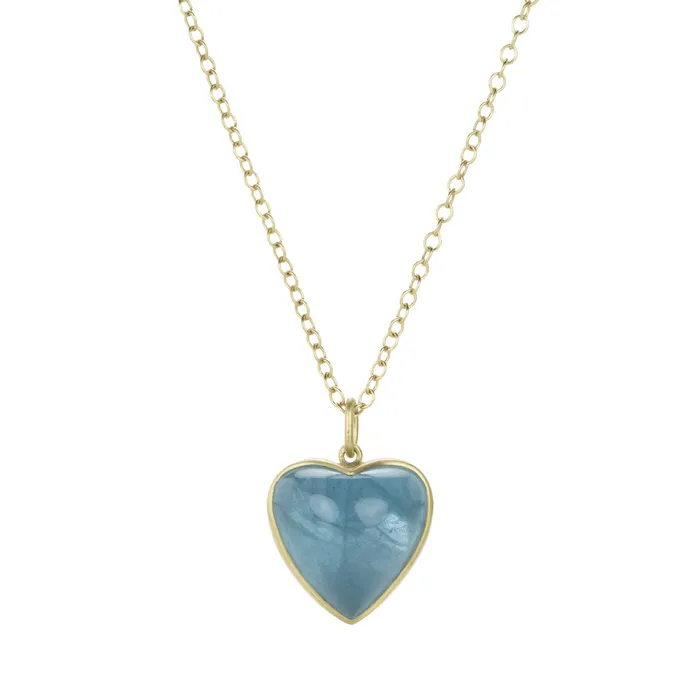 Lola Brooks Necklaces Aquamarine Sweetheart Pendant Necklace