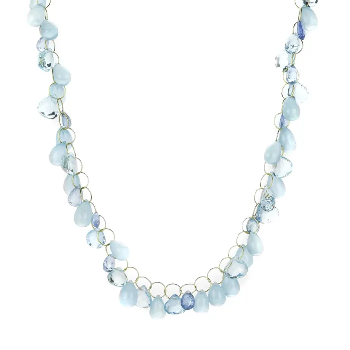 Mallary Marks Necklaces Aquamarine and Sapphire Circus Briolette Necklace Mallary Marks Necklaces Aquamarine and Sapphire Circus Briolette Necklace