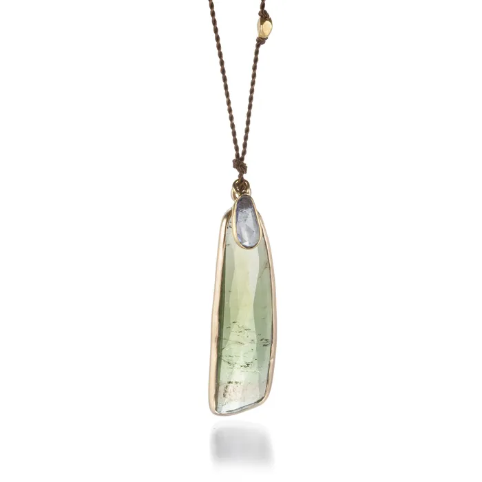 Margaret Solow Necklaces Green Tourmaline and Sapphire Necklace