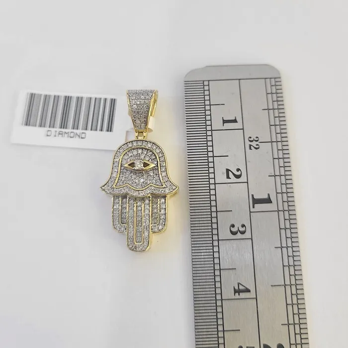 Necklaces Globalwatches10 Real 10k Milano Rope Chain Diamond Hamsa Charm Necklace SET 3mm 18 20 22 24