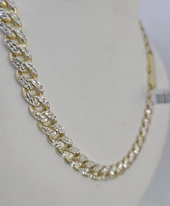 Necklaces Globalwatches10 Real 10k Royal Monaco Chain 8mm Diamond Cut 22 inches Yellow Gold Necklace