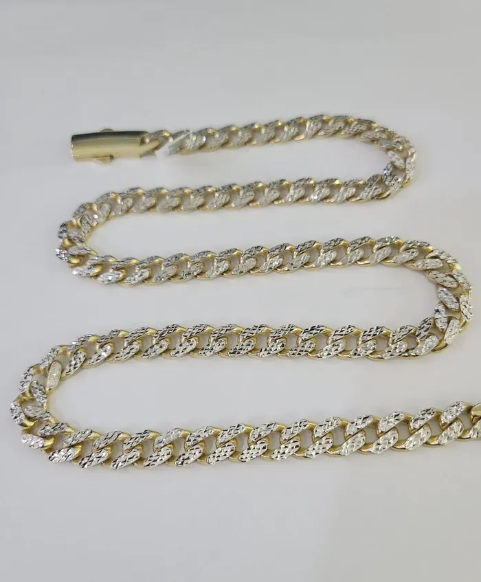 Necklaces Globalwatches10 Real 10k Royal Monaco Chain 8mm Diamond Cut 22 inches Yellow Gold Necklace