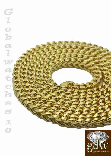 Necklaces Gold and Diamond 10k Yellow Gold Chain Mens Franco Necklace 22 Inch 52mm Lobster REAL 10KT GOLD Necklaces Gold and Diamond 10k Yellow Gold Chain Mens Franco Necklace 22 Inch 52mm Lobster REAL 10KT GOLD
