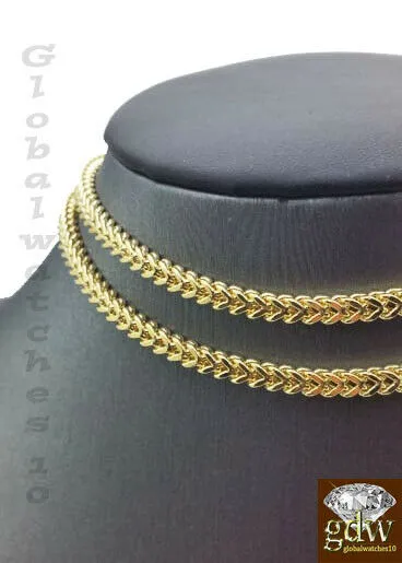 Necklaces Gold and Diamond 10k Yellow Gold Chain Mens Franco Necklace 22 Inch 52mm Lobster REAL 10KT GOLD