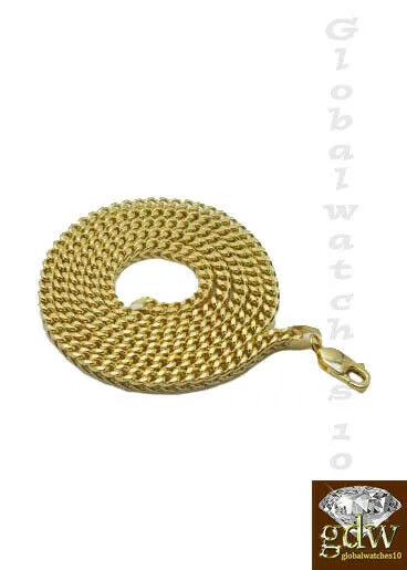 Necklaces Gold and Diamond 10k Yellow Gold Chain Mens Franco Necklace 22 Inch 52mm Lobster REAL 10KT GOLD