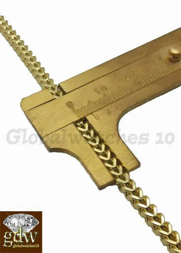 Necklaces Gold and Diamond 10k Yellow Gold Chain Mens Franco Necklace 22 Inch 52mm Lobster REAL 10KT GOLD
