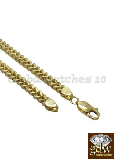 Necklaces Gold and Diamond 10k Yellow Gold Chain Mens Franco Necklace 22 Inch 52mm Lobster REAL 10KT GOLD