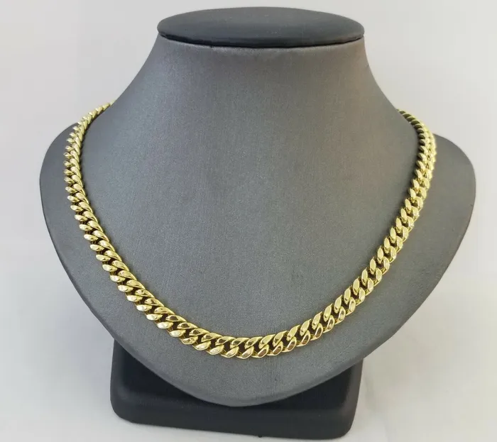 Necklaces Gold and Diamond Real 14K Yellow Gold Miami Cuban Link Chain Necklace 7mm 24 Inch 14kt Box Lock Necklaces Gold and Diamond Real 14K Yellow Gold Miami Cuban Link Chain Necklace 7mm 24 Inch 14kt Box Lock