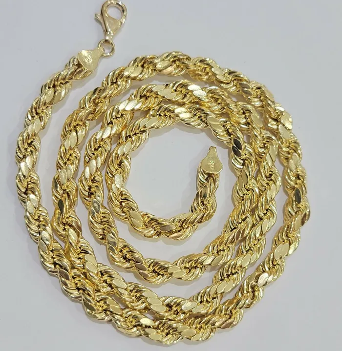 Necklaces Gold and Diamond Solid 10k Yellow Gold 28 Inch Chain Necklace 7mm Real Gold 10kt Heavy Necklaces Gold and Diamond Solid 10k Yellow Gold 28 Inch Chain Necklace 7mm Real Gold 10kt Heavy