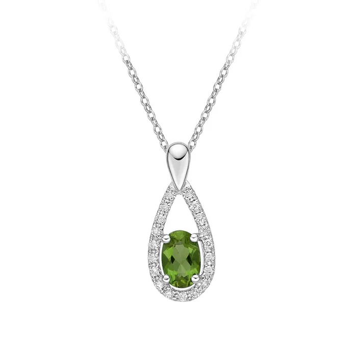 Necklaces Independent Jewellers 10kt White Gold Peridot And Diamond Pendant Necklaces Independent Jewellers 10kt White Gold Peridot And Diamond Pendant