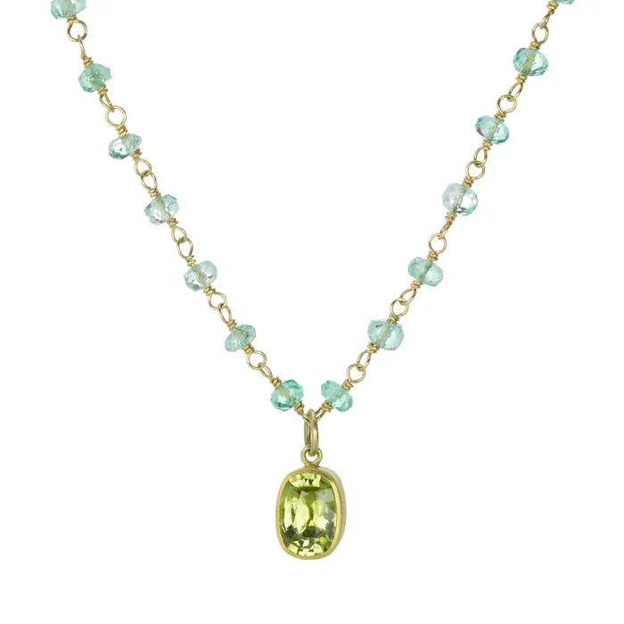 Necklaces Mallary Marks Emerald and Tourmaline Spun Sugar Necklace