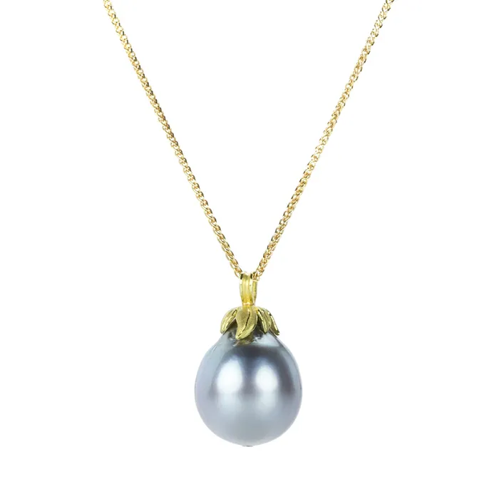 Necklaces Silver Gray South Sea Pearl Pendant Necklace Barbara Heinrich