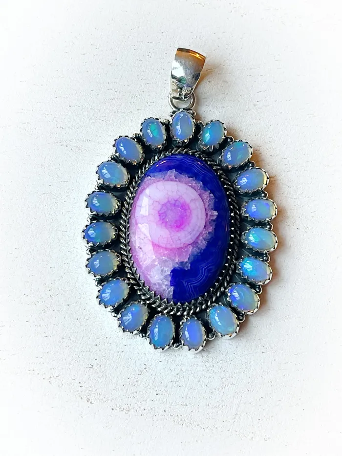 Necklaces Sophiareneboutiquecom Sterling Silver PinkPurple Solar Quartz Opal Cluster Pendant Necklaces Sophiareneboutiquecom Sterling Silver PinkPurple Solar Quartz Opal Cluster Pendant
