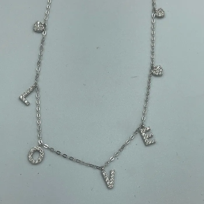 Necklaces Sophiareneboutique Sterling Silver Cz Love Necklace