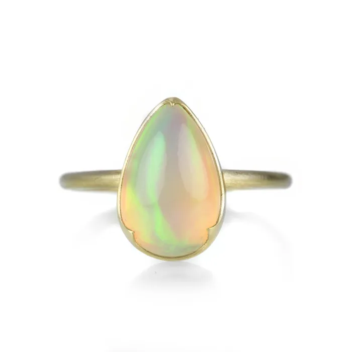 Pear Shaped Ethiopian Opal Ring Gabriella Kiss Rings
