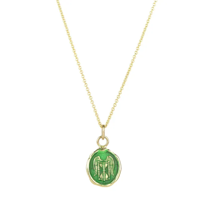 Pyrrha Necklaces 14k Green Mindful Appreciation Talisman Necklace