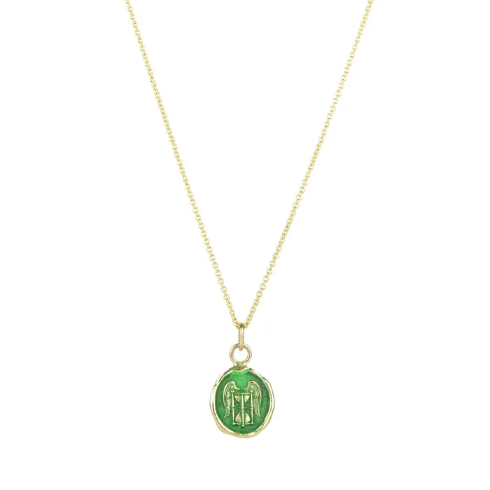 Pyrrha Necklaces 14k Green Mindful Appreciation Talisman Necklace Pyrrha Necklaces 14k Green Mindful Appreciation Talisman Necklace