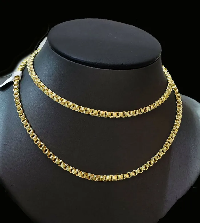 Real 10k Yellow Gold Byzantine Box Chain Necklace 35mm 28 Gold and Diamond Necklaces Real 10k Yellow Gold Byzantine Box Chain Necklace 35mm 28 Gold and Diamond Necklaces