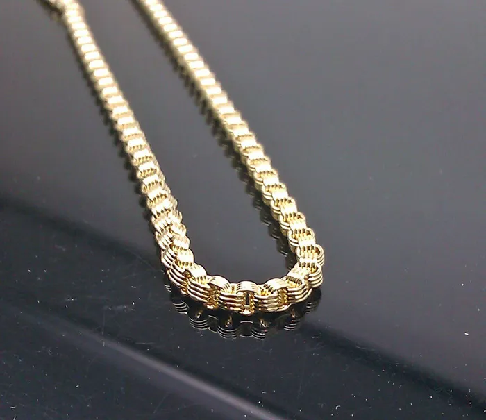 Real 10k Yellow Gold Byzantine Box Chain Necklace 35mm 28 Gold and Diamond Necklaces