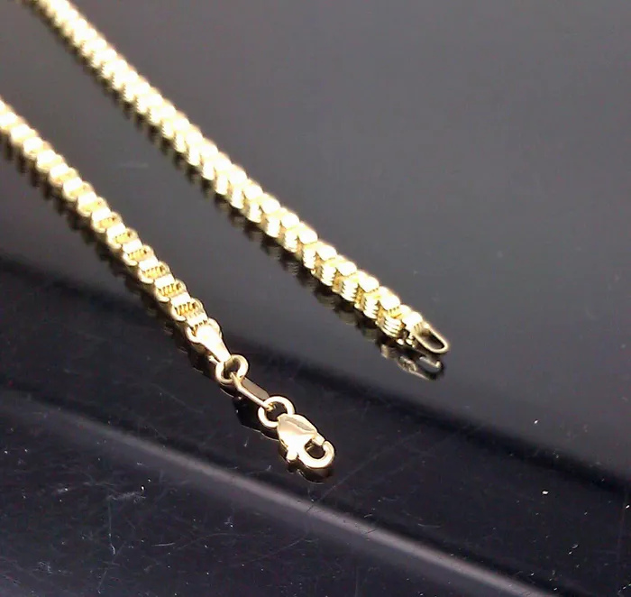 Real 10k Yellow Gold Byzantine Box Chain Necklace 35mm 28 Gold and Diamond Necklaces