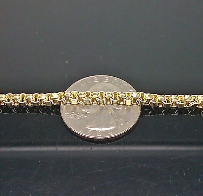 Real 10k Yellow Gold Byzantine Box Chain Necklace 35mm 28 Gold and Diamond Necklaces