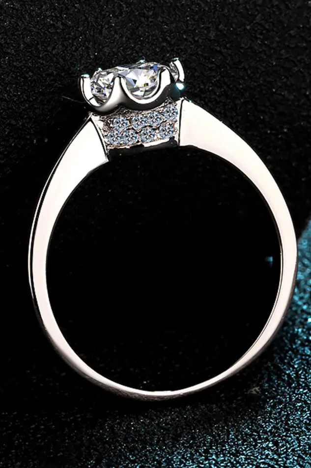 Rings Trendsi 1 Carat Moissanite RhodiumPlated Solitaire Ring