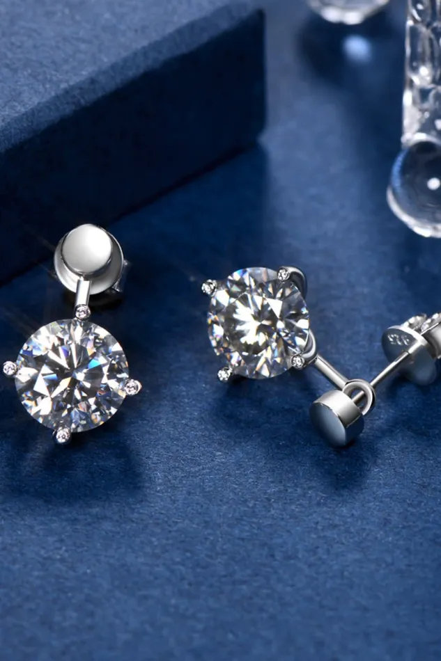 Trendsi 4 Carat Moissanite Drop Earrings Earrings
