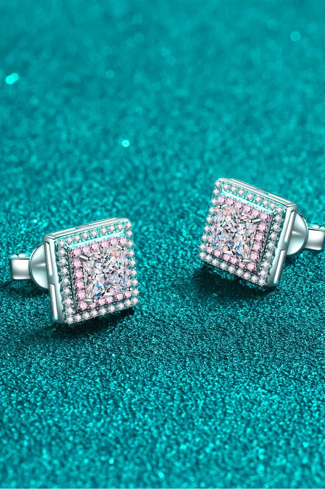 Trendsi Earrings Moissanite Square Stud Earrings