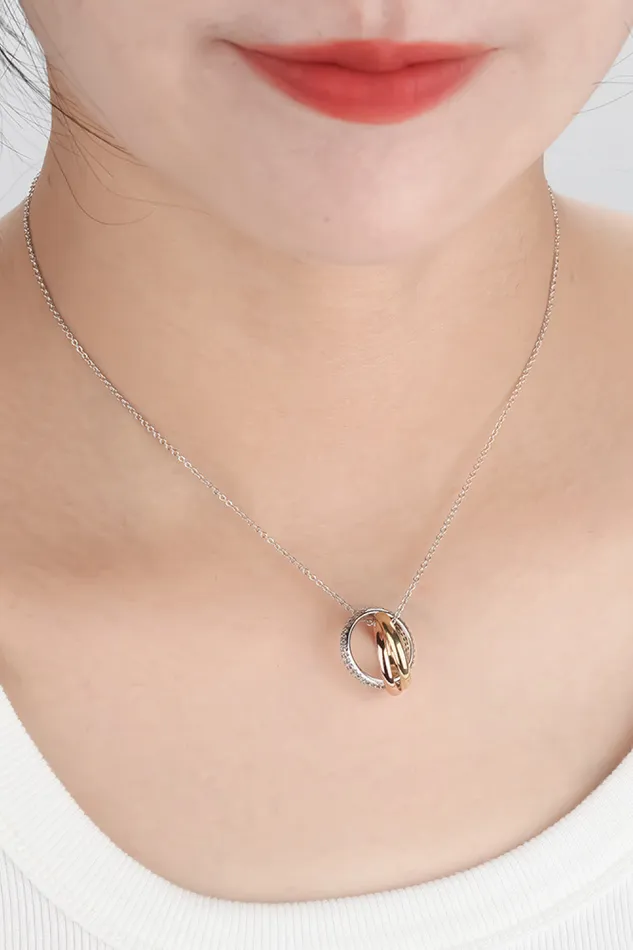 Trendsi Necklaces Cubic Zirconia Ring Pendant Necklace