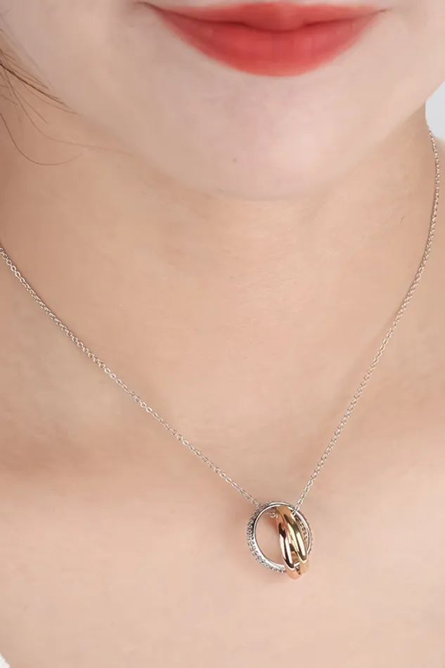 Trendsi Necklaces Cubic Zirconia Ring Pendant Necklace
