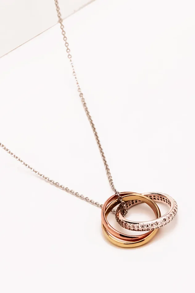 Trendsi Necklaces Cubic Zirconia Ring Pendant Necklace