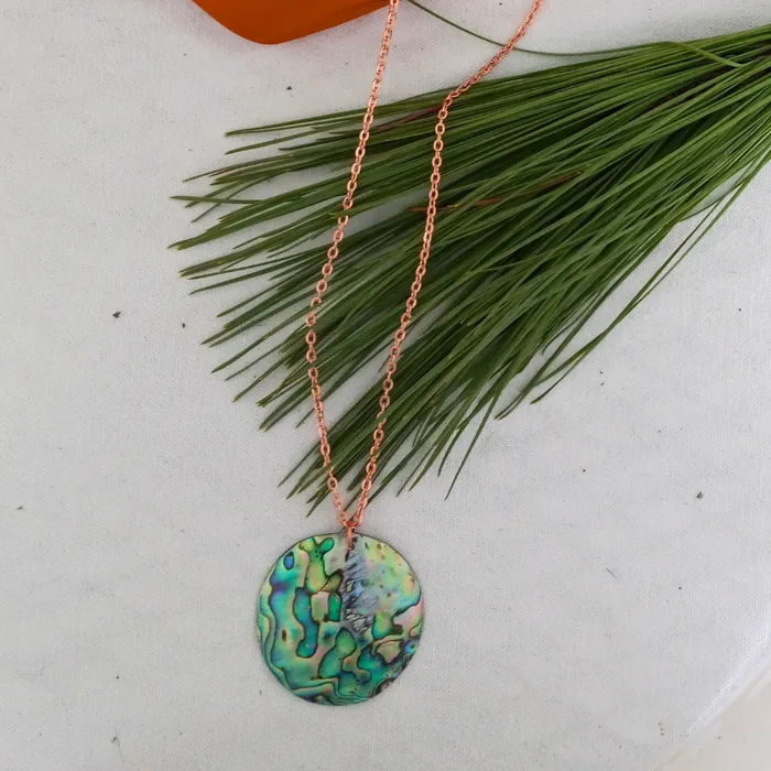 Cherokee Copper Necklaces Large Nantahala Abalone Necklace