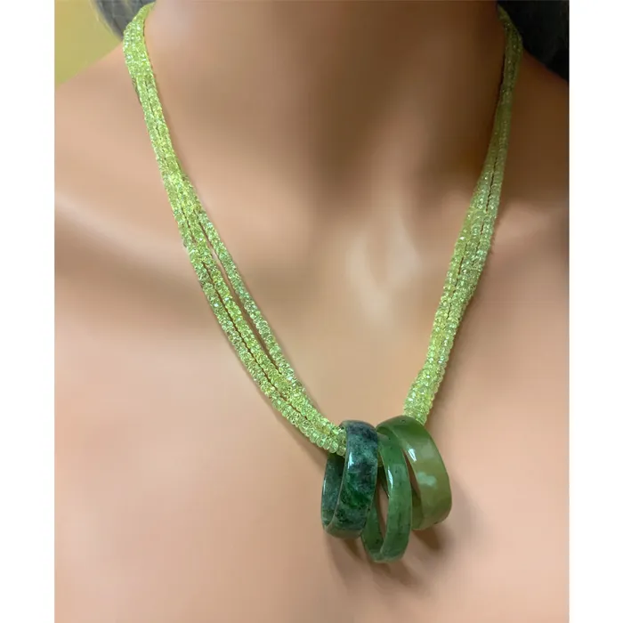Chrysolite Rings Of Jade Necklace Elisa Ilana Necklaces Chrysolite Rings Of Jade Necklace Elisa Ilana Necklaces