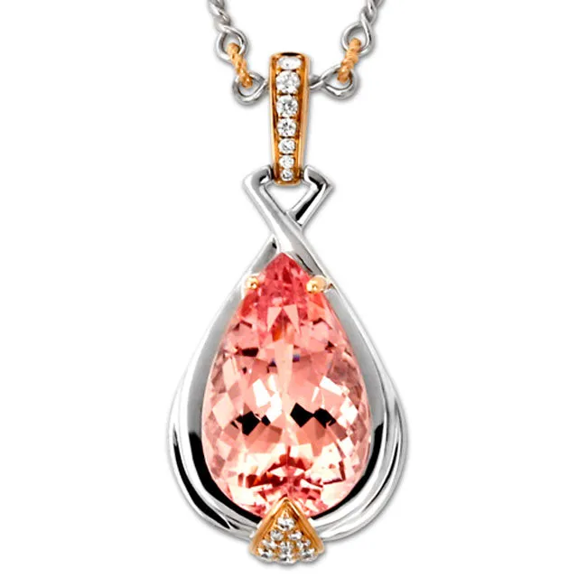 Frederic Sage 18K White Gold Morganite Necklace 338658 Necklaces