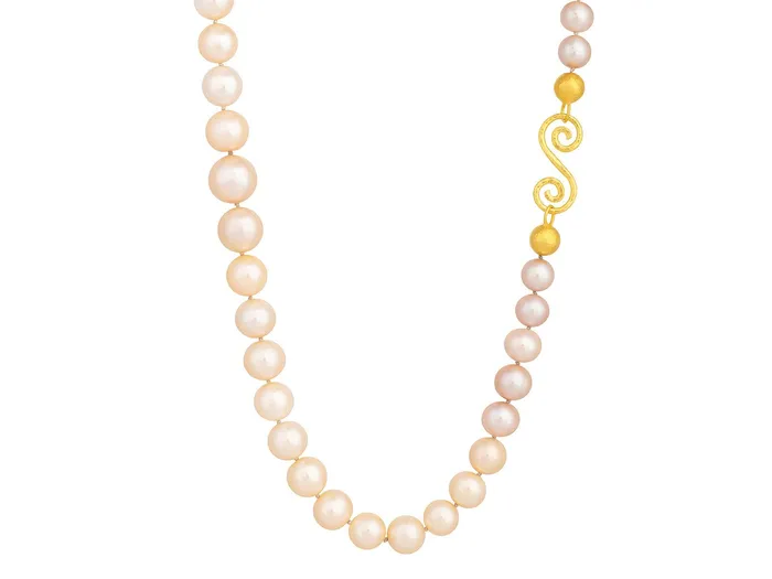 GG GOLD OOAK Necklaces GURHAN Oyster Gold Pearl Beaded Long Necklace 15mm Pink GG GOLD OOAK Necklaces GURHAN Oyster Gold Pearl Beaded Long Necklace 15mm Pink