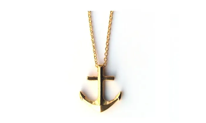 Gold Chain Anchor Pendant Necklace for Women sparklingselections Necklaces