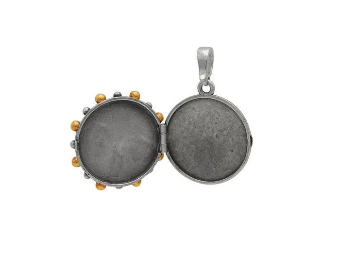 GURHAN Coin Sterling Silver Pendant Bee Emblem No Stone Gold Accents GG SILVER CLS Necklaces GURHAN Coin Sterling Silver Pendant Bee Emblem No Stone Gold Accents GG SILVER CLS Necklaces