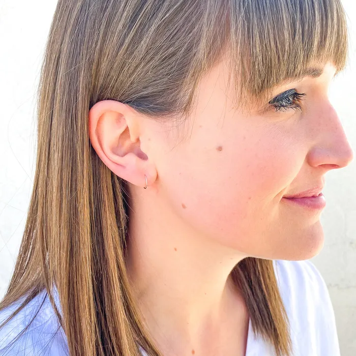Hoops By Hand Earrings 14K White Gold Eyelet Hoop 9mm