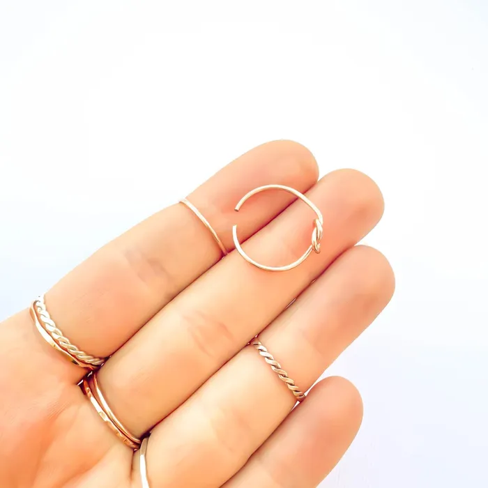 Hoops By Hand Rings Knot Toe Ring 14K Rose Gold Filled
