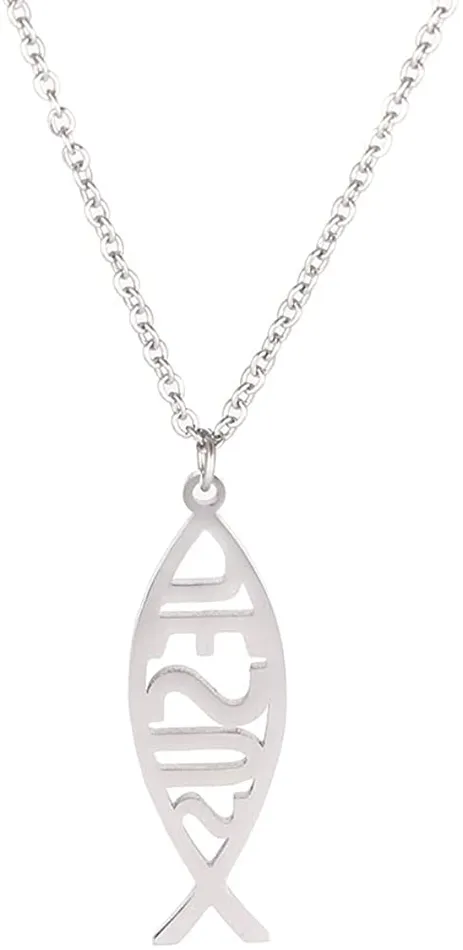 Jesus Fish Stainless Steel Pendant Bead Chain Necklaces Silver Plated Ladies Comfortable Classy High Quality Necklace Jewelry sparklingselections Necklaces Jesus Fish Stainless Steel Pendant Bead Chain Necklaces Silver Plated Ladies Comfortable Classy High Quality Necklace Jewelry sparklingselections Necklaces