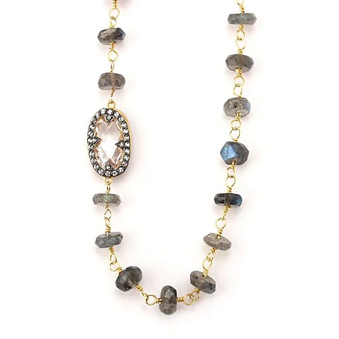 Labradorite Chain Necklace347146 Elisa Ilana Necklaces